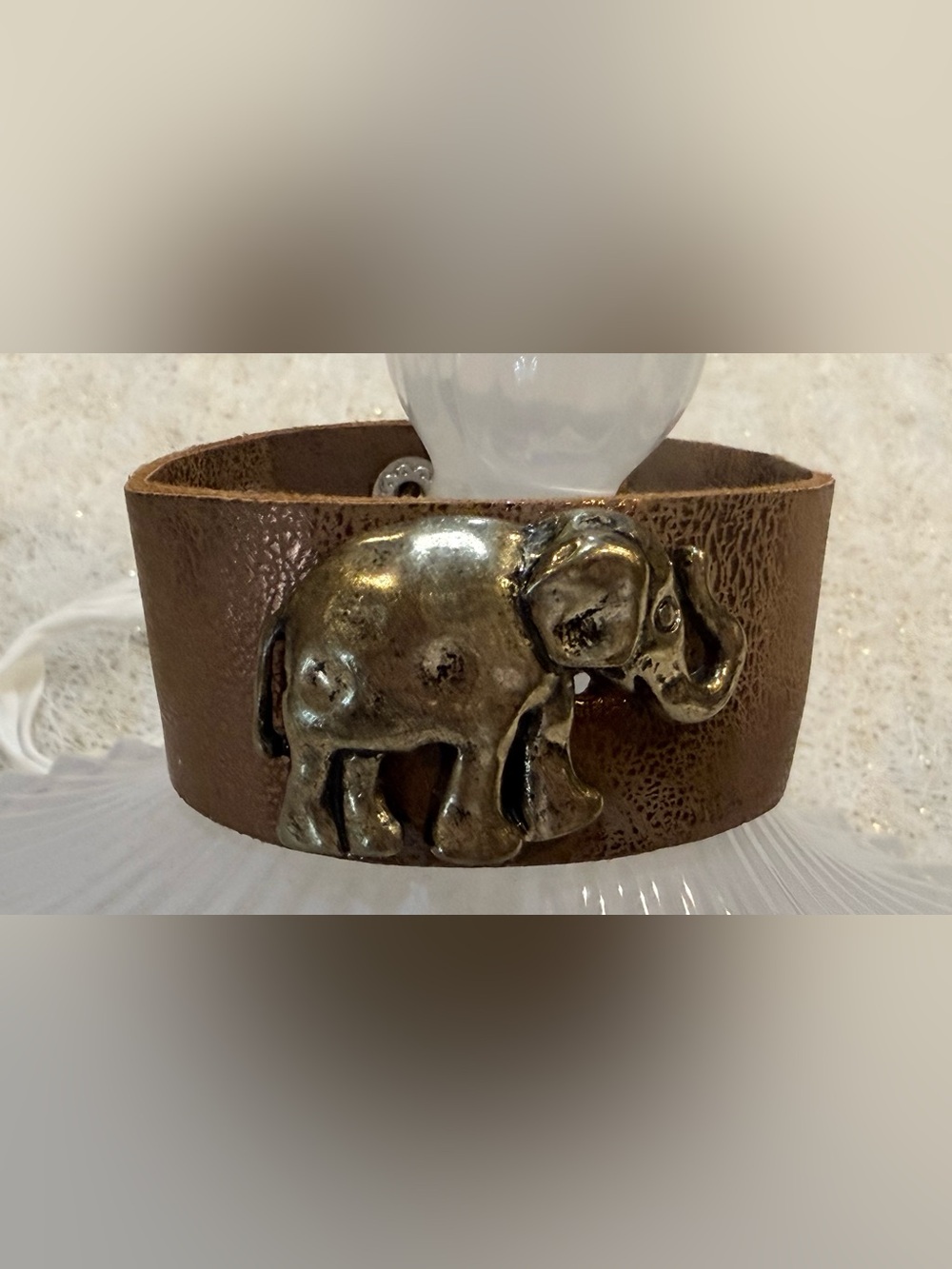 Gold Elephant Charm Cuff Bracelet - Women Jewelry Bracelet